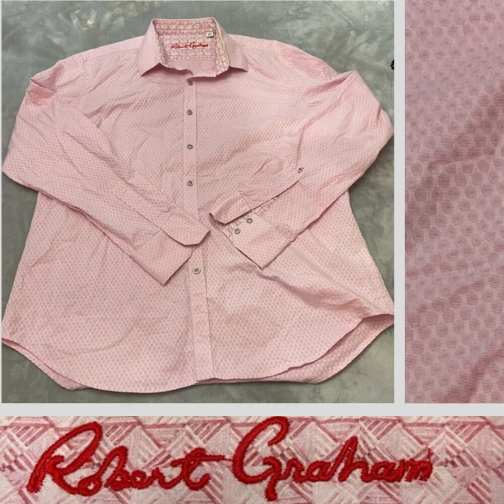Robert Graham Men’s Pink Patterned Dress Shirt